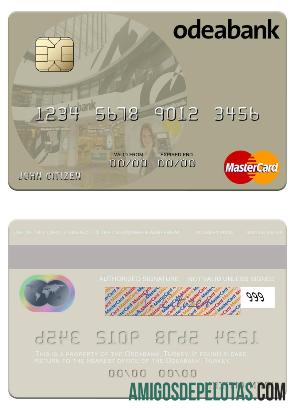 Turquia Odeabank Mastercard baixar para verificação